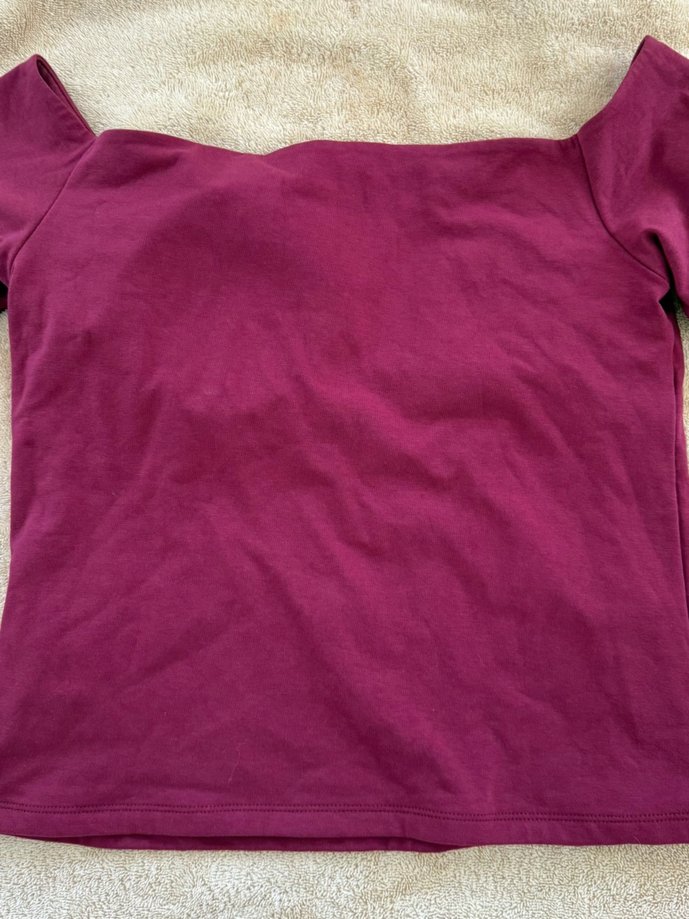 Abercrombie & Fitch Off-The-Shoulder Tee in Deep Berry
